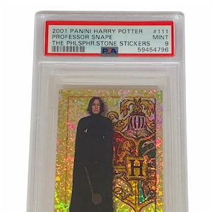 Harry Potter Trading Card Sticker vintage 2001 Panini Philosophen Zauberstein PSA 9 Mint Professor Snape Alan Rickman #111 Slytherin sp