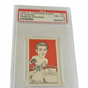 Al Chavez #41 Boxing swop tobacco card 1947 D Cummings Son Famous Fighters Graded PSA 8 Mint RARE miniature memorabilia Glasgow