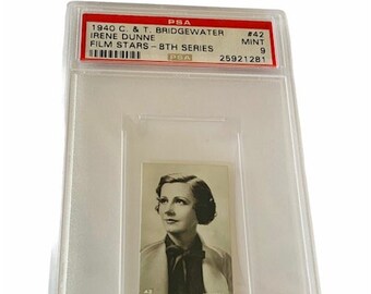 C&T Bridgewater Hollywood Film Stars 1935 Cigarette Tobacco Trading Card Graded PSA 9 Mint #42 Irene Dunne 8th series