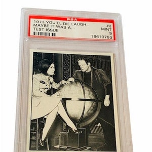 Horror Universal Monster Laffs Trading Card Vintage 1966 TCG Spook Graded PSA 9 MINT dierenwinkel #2 Frankenstein fout na schoolbol