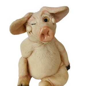 Vintage Anthropomorphic Pig Figurine collectible statue sculpture hog farm animal vtg Flambro Piggin Secrets