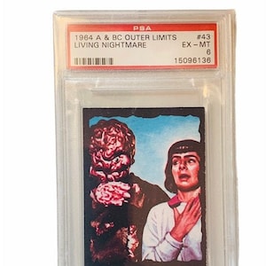 Outer Limits Sciencefiction Alien Horror Universal Monster Trading Card 1964 Daystar Villa Distefano Bubbles Engeland PSA 6 Graded Levende nachtmerrie