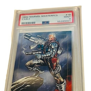 Marvel Masterpieces Trading Card Comic Sky Box Avenger X-Men Spider-Man Super Hero 1992 rookie rc Graded PSA 9 Mint Kabel #18 X-Force POP 19