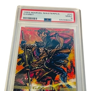 Marvel Masterpieces Trading Card Comic Sky Box Avengers X-Men Spider-Man Superheld 1993 Rookie rc Graded PSA 9 Gambit Sentinel Remy Lebeau