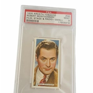 Ardath 1935 Cigarrillo Tabaco Trading Card Clasificado PSA 9 Película de menta estrellas de radio de Broadway #36 Robert Montgomery No More Ladies