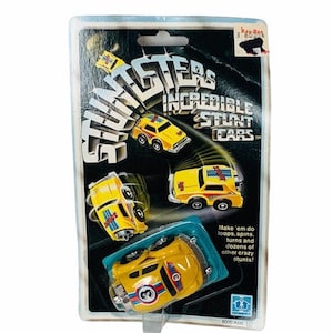 DIECAST VINTAGE CAR toy original collectible factory sealed moc truck vtg die cast Hasbro Stuntsters 1982 stunt Gt Yellow 3 BM1