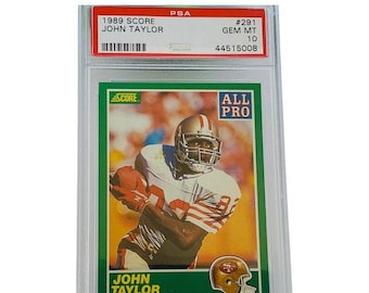 JOHN TAYLOR ROOKIE 1989 Score Rc Psa 10 clasificado Gem mint 49ers #291 Delaware St State non auto super bowl