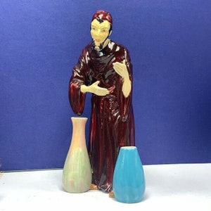 Arthur Bowker figurine England pot seller vtg crown staffordshire vendor statue sculpture porcelain