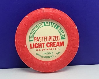 MILK BOTTLE CAP vintage dairy pasteurized farm advertising vtg cow pog 1930s ephemera paper Boylans bar Bozeman Montana Mt mountains usa