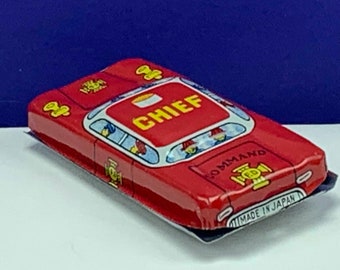 Fire Chief Tin Car Etsy