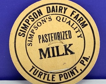 MILK BOTTLE CAP vintage dairy pasteurized farm advertising vtg cow pog 1930s ephemera paper Boylans bar Bozeman Montana Mt mountains usa