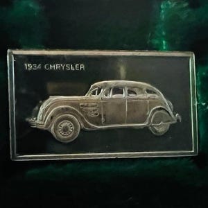 Franklin Mint Silver Bar Mini Ingot 1975 Centennial Car 1934 Chrysler classic us