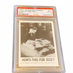 Horror Universal Monsters Trading Card Vintage 1961 Leaf Spook Stories Boris Karloff Bela Legosi Graded PSA 9 vtg #71 Frankenstein Dracula