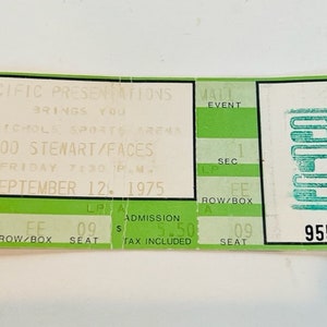 Rod Stewart Rock Konzertkarte Stub Pop Memorabilia Musik Heavy Metal Country vintage Ephemera 1974 Mcnichols arena Denver Colorado CO
