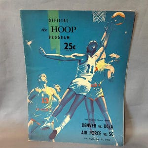 Vintage Basketball Program Print Ad Bracket 1961 Hoop Denver UCLA Air Force USC