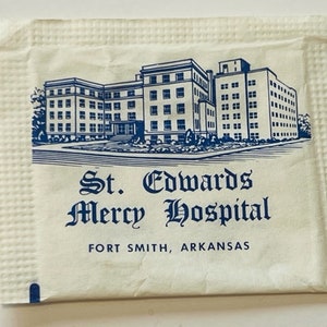Domino sugar packet 1960s advertising restaurant Fort Smith Arkansas Hospital AR St Edwards Mercy