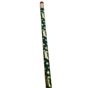 Vintage Pencil school writing instrument wood HB vtg new old stock memorabilia advertising unused HB Christmas stocking green gold holiday