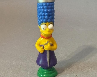 Vintage The Simpsons Figure 3D Chess Set Piece Board Game Part 1992 Marge Queen Purple Green