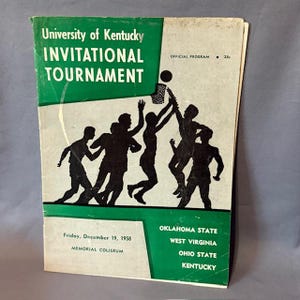 Vintage Basketball Program Print Ad Bracket 1958 Kentucky Ed Beck Tournament KY