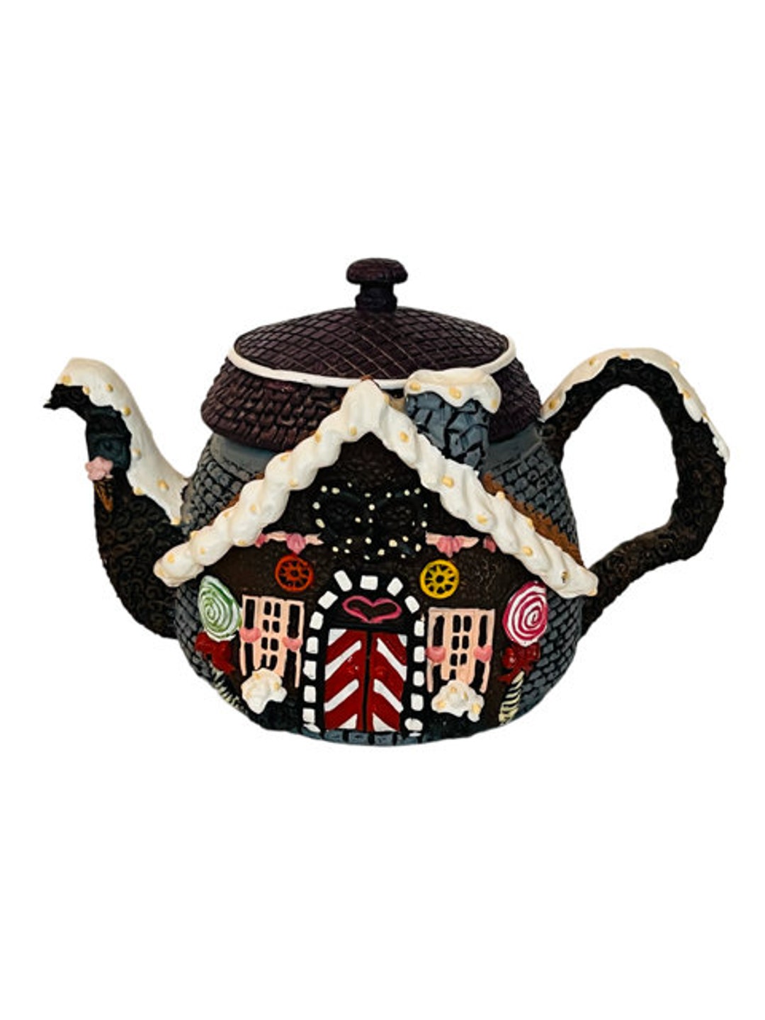 Hometown Teapot Cottage House Figurine Vtg Tea Pot Home Town Etsy