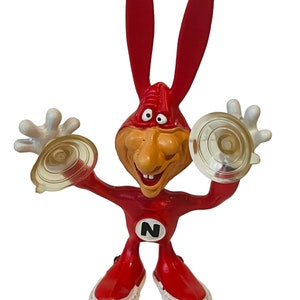 Dominos Pizza Noid Rubber Toy Figure Vtg Car Window Suction RARE 1989 Emmy stick window