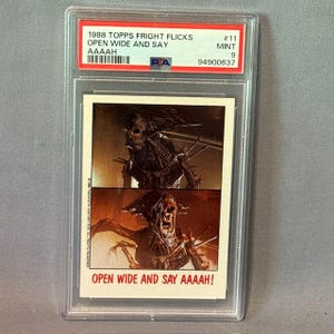 Alien Open Wide #11 Fright Flicks OPC Card 1988 MGM Horror Monster PSA 9 Pop 1/1