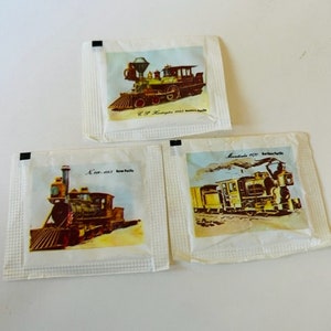 Holly Sugar Packet Train Locomotive Railroad paper ephemera advertising vintage vtg memorabilia 1960s mcm Southern Union Pacific MIXED LOT