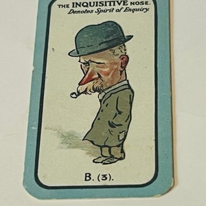 Carreras Tabak 1927 Trading Card Sigaret Neus Spel Nieuwsgierige Regenjas vtg