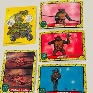 Teenage Mutant Ninja Turtles Trading Cards Lot sticker Mirage Topps TMNT vtg N10