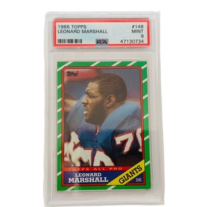 Leonard Marshall Rookie Card RC 1986 Topps #148 Graded PSA 9 Mint New York Giants nicht Auto Jersey Super Bowl alle pro
