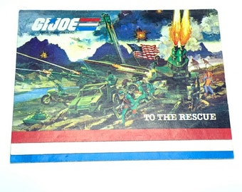 GI JOE HASBRO vintage military action figure paper ephemera insert poster flag points 1983 fold out