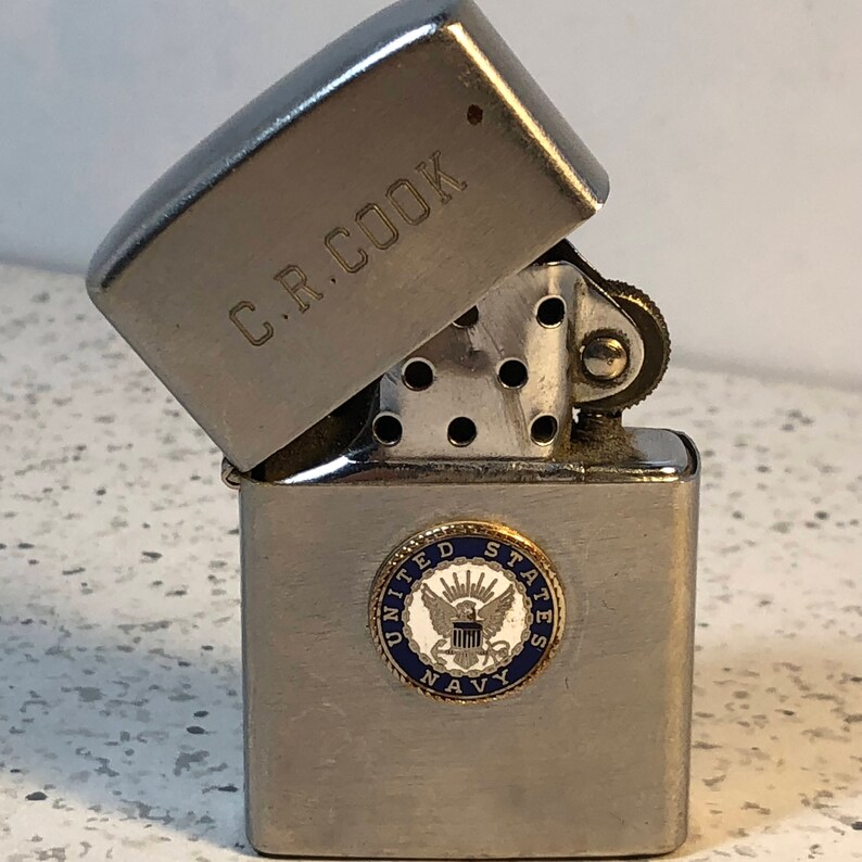VINTAGE MILITARY LIGHTER Crestcraft usn United States Navy Etsy