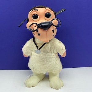 ROY OF FLORIDA fla toy animal piggy bank still money topo gigio hard rubber 1970 vintage vtg doctor puppy dog dr stethoscope pup BMC5