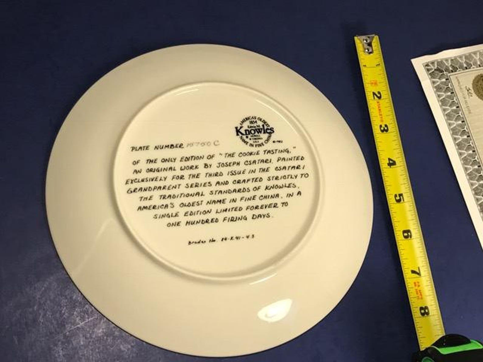 KNOWLES COLLECTORS PLATE Limited Edition Fine Bone Porcelain Etsy