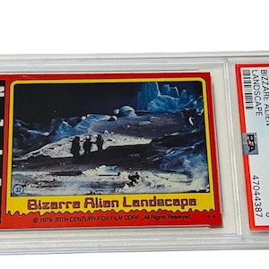 Alien Trading Card Ripley 1979 Fox 20th Sigourney Weaver PSA 8 Mint graded ZELDZAME scifi-memorabilia verzamelobject #32 Bizar landschap