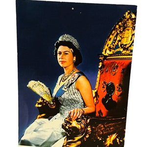 Koningin Elizabeth Prinses Diana Royal Briefkaart Briefkaart Majesteit Karsh 1975 kroon BC4