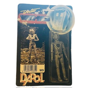 Figura de acción de Cyberman Doctor Who Dr Dapol 1987 Juguete Android Robot Tarjeta moc vtg BMC1