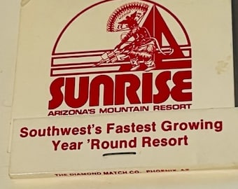Vintage Match Book Advertising matchbook Sunrise Arizona Mcnary Mountain Resort