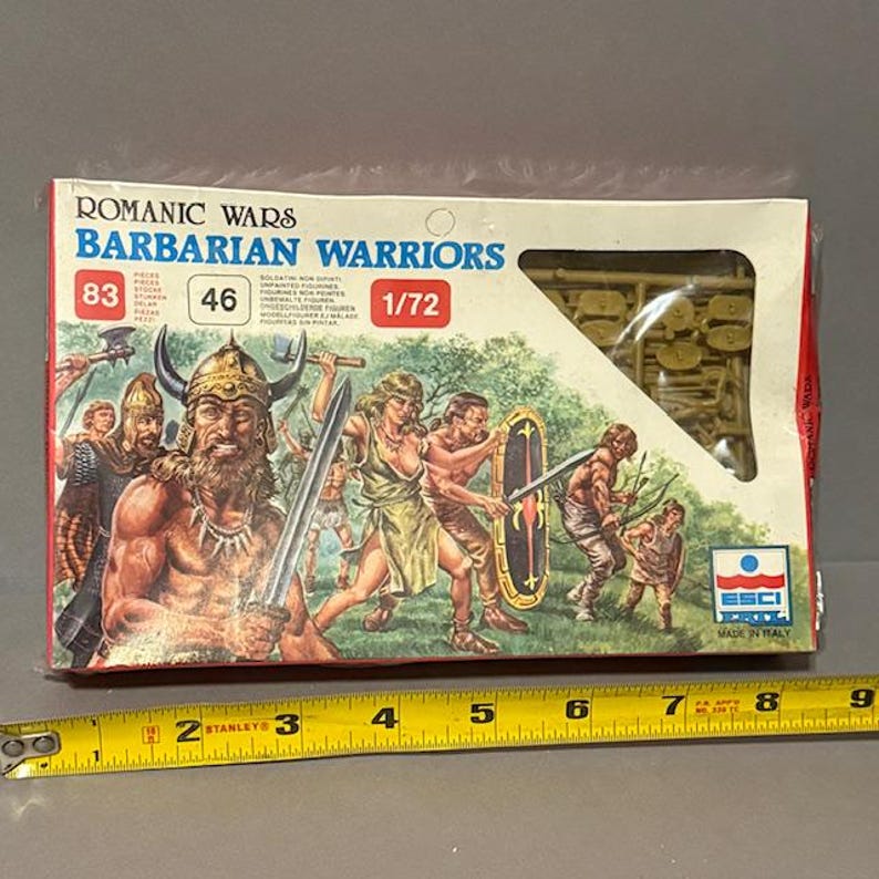 ERTL Barbarian Warriors 1:72 Scale Model Set Kit Romanic Wars Italy ...