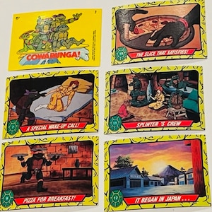 Teenage Mutant Ninja Turtles Trading Cards Lot sticker Mirage Topps TMNT vtg nt8