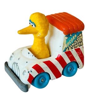Sesame Street Muppets Car metal die cast Big Bird popcorn 1983 playskool truck
