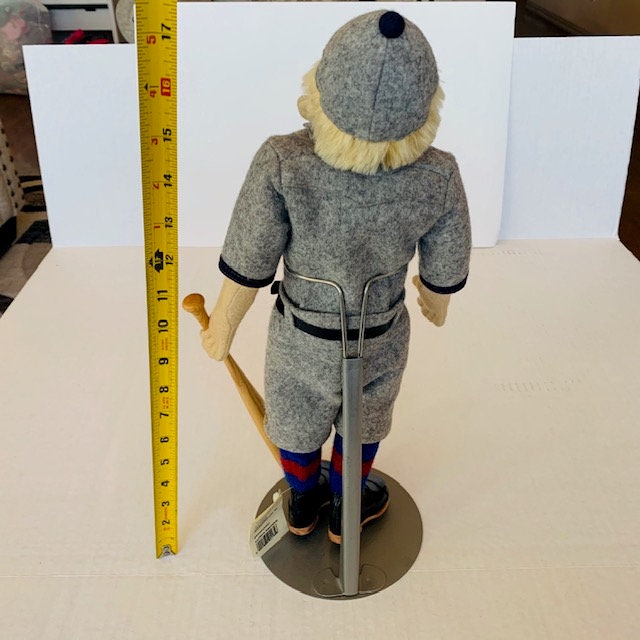 STEIFF BASEBALL PLAYER Vintage Plush Stuffed Animal Teddy Bear Toy