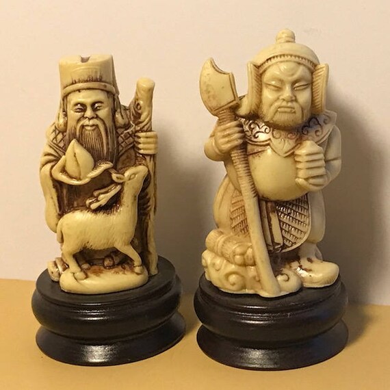 CHINESE RESIN STATUES Confucius wise man goat mongolian Etsy
