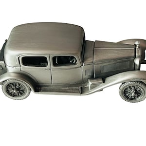Danbury Mint Pewter Car Greatest Motorcar modelo vtg 1932 Alfa Romeo Inglaterra neumático