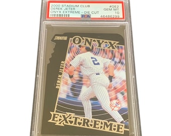 Derek Jeter PSA 10 Gem Mint sp insert 2000 Topps Stadium Club Onyx Extreme Die Cut Yankees HOF non auto OE2 rare