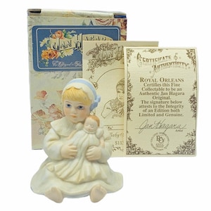 JAN HAGARA FIGURINE vintage 1985 porcelain statue victorian sculpture limited edition nib box coa Baby Sharice royal orleans doll