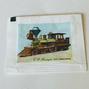 Holly Sugar Packet Treno Locomotiva Motore Ferroviario segno carta effimero Lionel pubblicità cimeli vintage 1960 CP Huntington Pacific