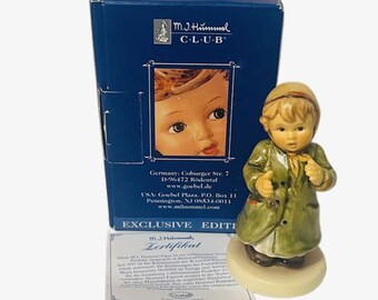Goebel Hummel Figurine Germany box nib coa vtg 1878 Keeping Time SIGNED 2183 mcm