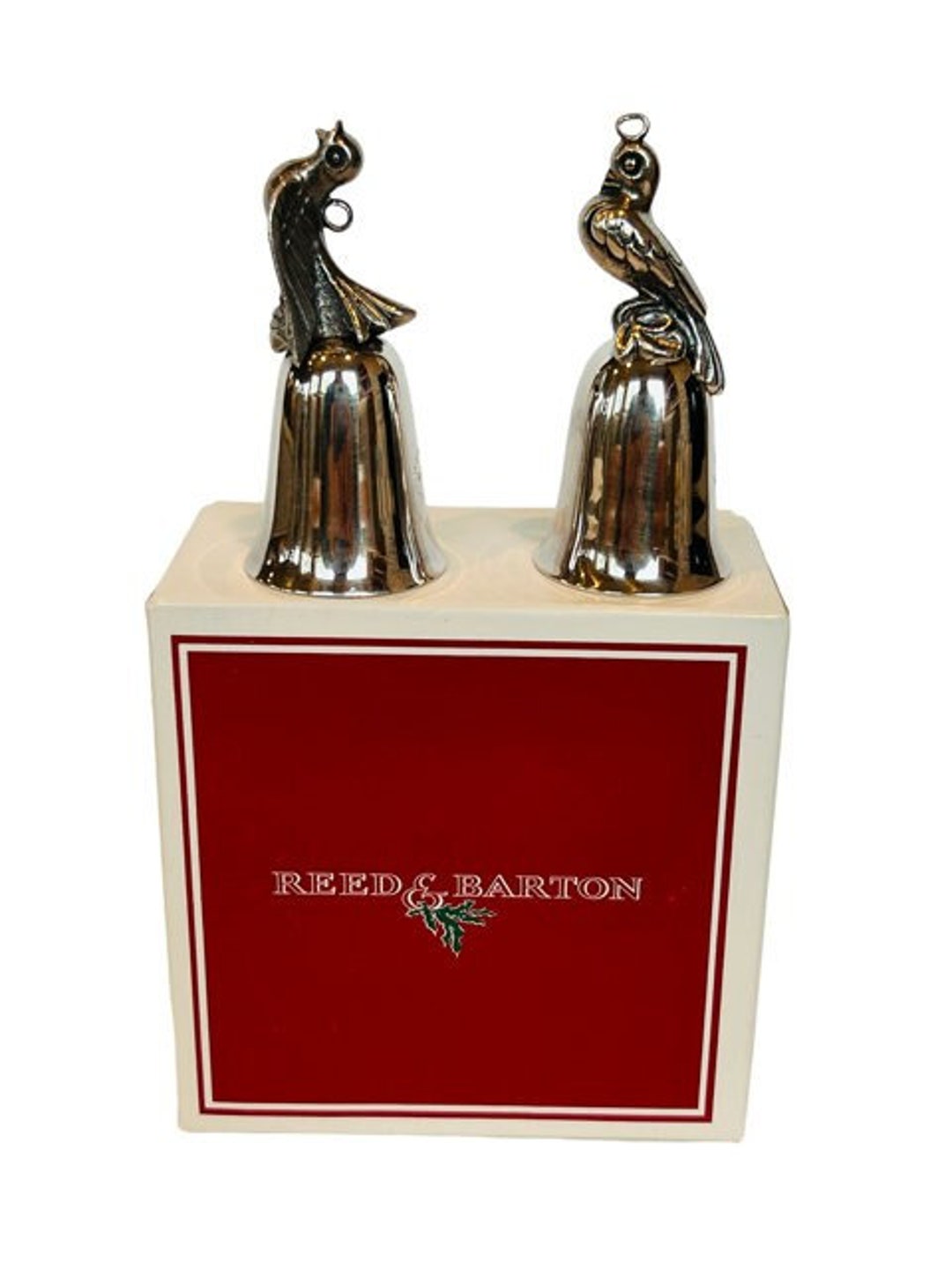 Reed Barton Silver Christmas Bell Ornament Box Noel 12 Day Partridge
