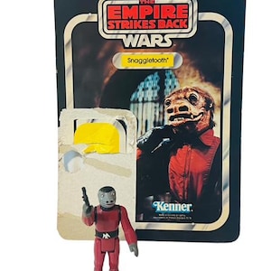 Snaggletooth Star Wars-actiefiguur vtg 1980 Kenner UNPUNCHED-kaart Compleet pistool